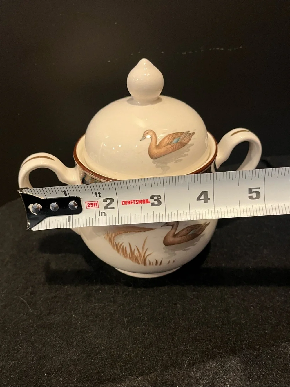 Keltcraft designed by Noritake Tranquil Glen Lidded Sugar Bowl with Duck Motif